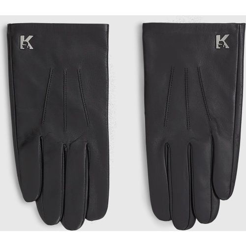 Gants En Cuir À Logo K, , , Taille: S - KL Jeans - Modalova