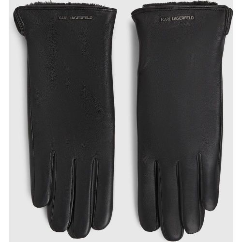 Gants En Cuir Avec Logo, , , Taille: S - Karl Lagerfeld - Modalova