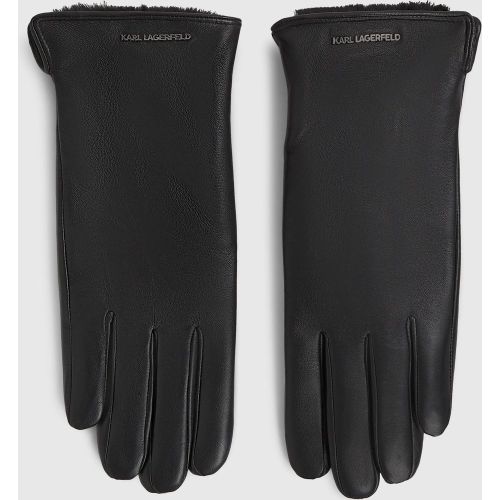 Gants En Cuir Avec Logo, , , Taille: S - Karl Lagerfeld - Modalova