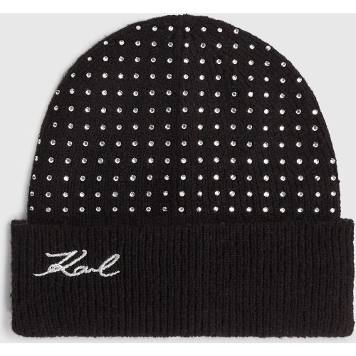 Bonnet À Strass K/signature, , , Taille: One Size - Karl Lagerfeld - Modalova