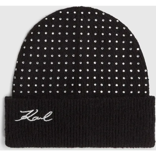 Bonnet À Strass K/signature, , , Taille: One Size - Karl Lagerfeld - Modalova