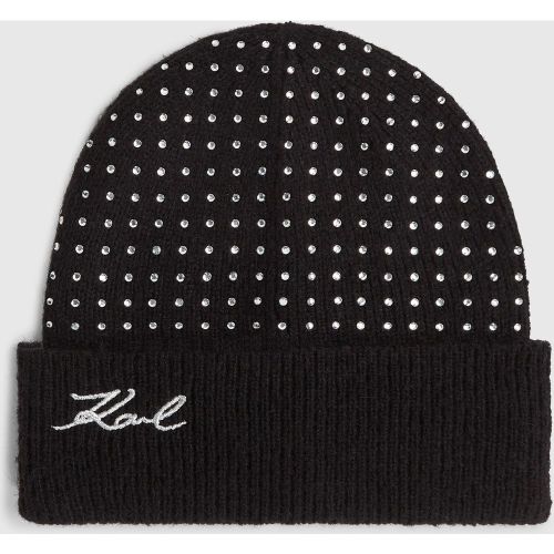Bonnet À Strass K/signature, , , Taille: One Size - Karl Lagerfeld - Modalova