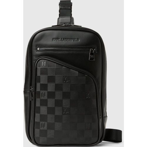 Sac À Bandoulière Vertical À Motif Damier Monogram, , , Taille: One Size - Karl Lagerfeld - Modalova