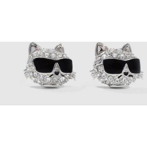 Boucles D'oreilles À Breloque Choupette Pavées Ikon, , , Taille: One Size - Karl Lagerfeld - Modalova