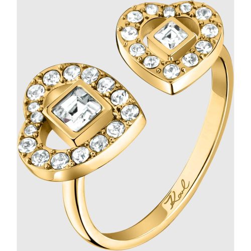 Bague Double Cœur En , , , Taille: 18 - Karl Lagerfeld - Modalova