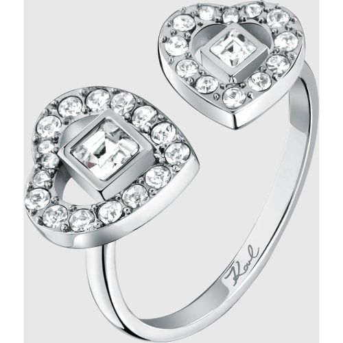 Bague Double Cœur En , , , Taille: 14 - Karl Lagerfeld - Modalova