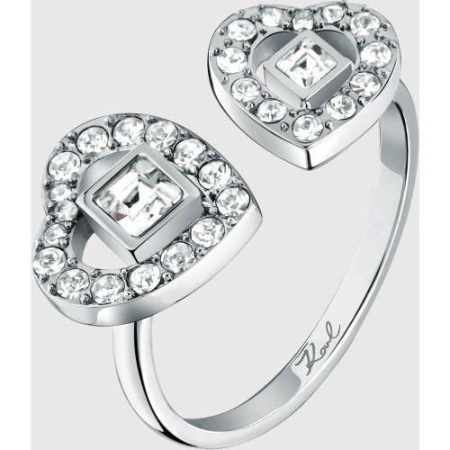 Bague Double Cœur En , , , Taille: 14 - Karl Lagerfeld - Modalova