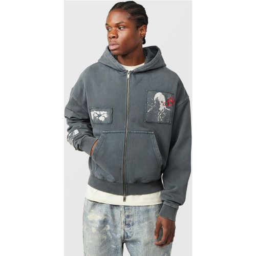 X Stranger Things Villains Patch Zip Hoodie - Home Grown - Modalova