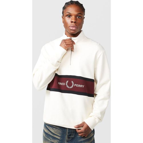Sweat-shirt à demi-fermeture éclair avec empiècement brodé - Fred Perry - Modalova
