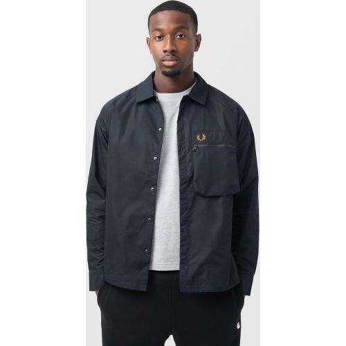 Fred Perry Raglan Overshirt, Black - Fred Perry - Modalova