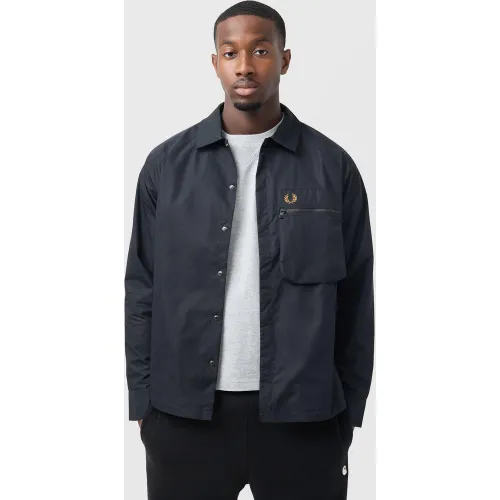 Fred Perry Raglan Overshirt, Black - Fred Perry - Modalova