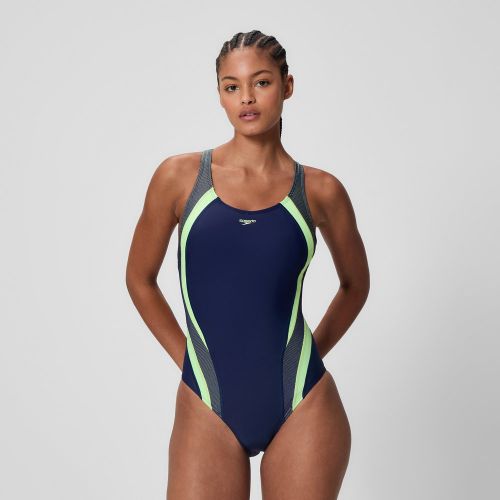 Maillot de bain Quantum Rib Splice bleu marine/vert pâle - 28 - Speedo - Modalova