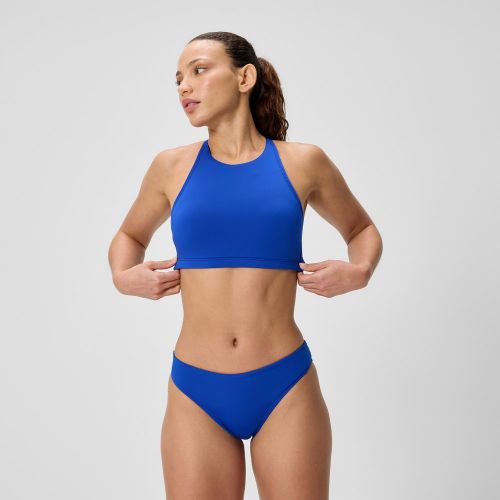 Haut de bikini uni à col montants, bleu - 2XS - Speedo - Modalova
