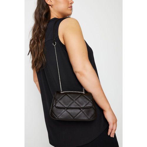 Black Quilted Detail Cross Body Bag - Yours - Modalova