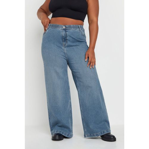 Curve Blue Wide Leg Slouchy Jeans, Grande Taille & Courbes - Yours - Modalova