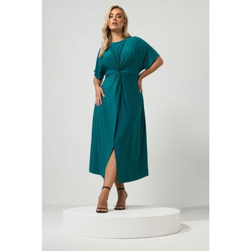 Robe Nouée Devant Bleu Sarcelle Size 52 - Yours London - Modalova