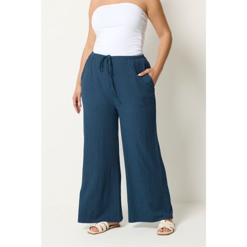 Pantalon Texturé Bleu Size Short > 44 - Yours - Modalova