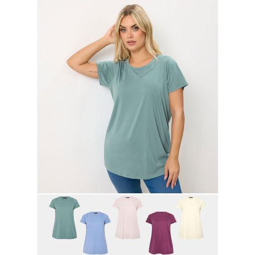 Lot De 5 Tshirts Basiques Violet Et Rose Size 42 - Yours - Modalova
