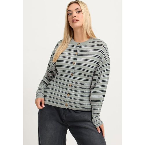 Cardigan Rayé À Ourlet Évasé Gris Size 54-56 - Limited Collection - Modalova