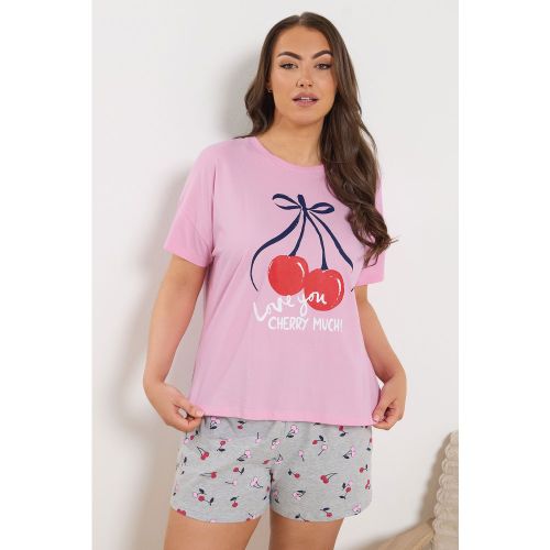 Tshirt De Pyjama Rose « Love You Cherry Much » Size 42-44 - Yours - Modalova