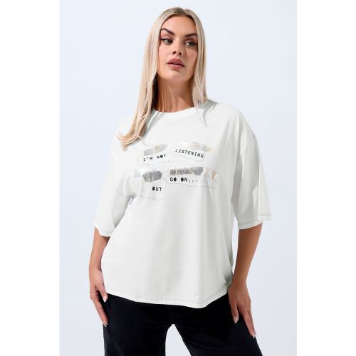 Tshirt Oversize Blanc « I'm Not Listening But Go On » Size 50-52 - Limited Collection - Modalova