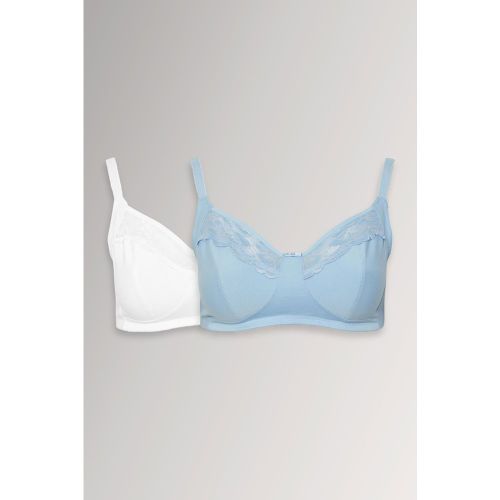 Bralette Dentelle Bleu Ciel & Blanc Nonrembourrés Size 110C - Yours - Modalova