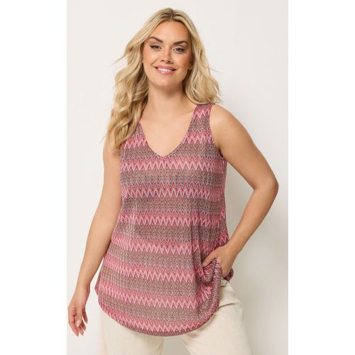 Débardeur Rose À Imprimé Zigzag Size 42 - Yours - Modalova