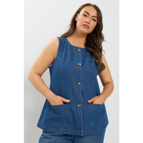 Gilet À Poches En Jean Bleu Indigo Size 50-52 - Yours - Modalova