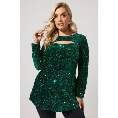 Top Vert En Velours À Sequins Size 58-60 - Yours London - Modalova