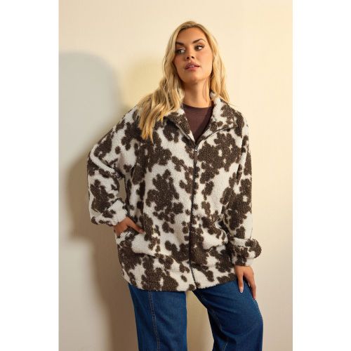 Polaire Zippée Blanche À Imprimé Dalmatien Size 58-60 - Yours - Modalova