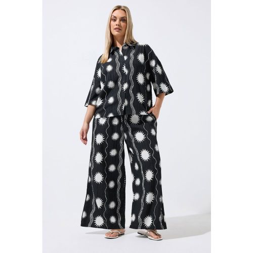 Pantalon Effet Froissé Noir À Motif Soleil Size 54-56 - Limited Collection - Modalova