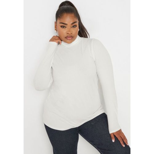 Col Roulé Blanc Manches Longues En Coton Size 54-56 - Yours - Modalova