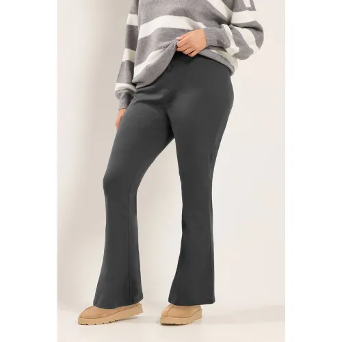 Yours Pantalon De Jogging Évasé Gris En Jersey De Cotonsize Regular > 54-56 - Yours Clothing - Modalova