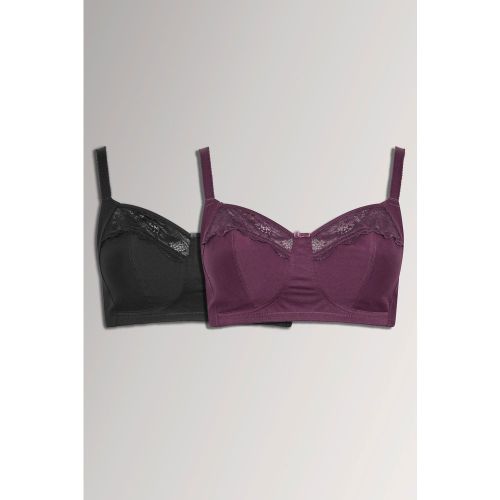 Et Lot De 2 Soutiensgorge Emboîtants Sans Armatures Ni Rembourrage Noir Et Violetsize 110J - Yours - Modalova