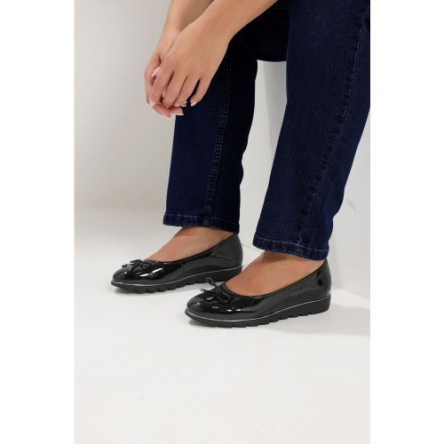 Ballerines Noires Vernies, Coupe Large E Size 37EEE - Yours - Modalova