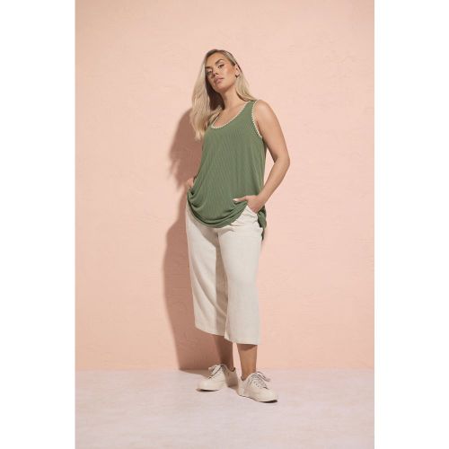 Pantacourt Beige En Lin À Poches Size 58-60 - Yours - Modalova