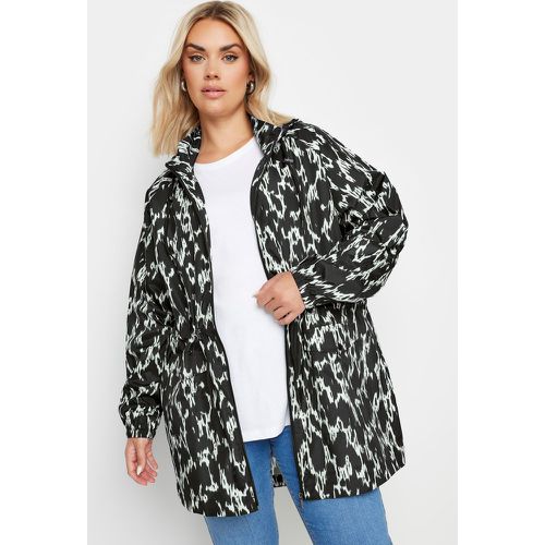 Curve Black Abstract Print Lightweight Parka Jacket, Grande Taille & Courbes - Yours - Modalova