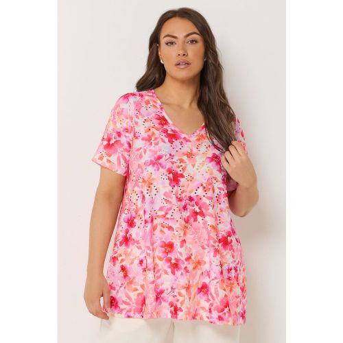 Top Rose En Broderie Anglaise À Imprimé Floral Size 44 - Yours - Modalova
