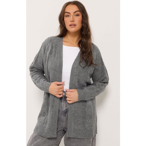 Cardigan Gris En Maille Torsadée Size 58-60 - Yours - Modalova
