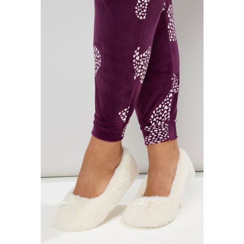 Chaussons De Ballet En Peluche Crème Avec Nœud Sur Le Devantsize 38-39 - Yours - Modalova