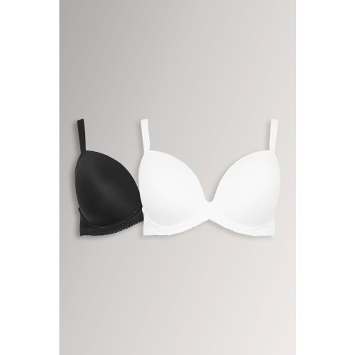 Lot De 2 Soutiensgorge Moulés À Armatures Blanc Et Noir Au Toucher Doux Size 105E - Yours - Modalova