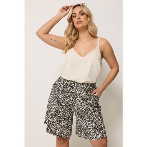 Short Texturé Marron Léopard Size 48 - Yours - Modalova