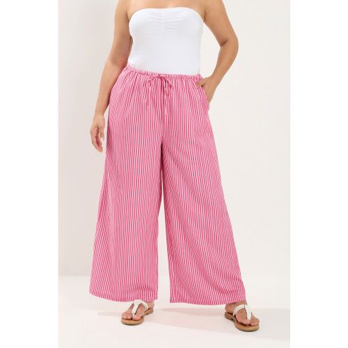 Pantalon Large Rose À Rayures Size 42 - Yours - Modalova