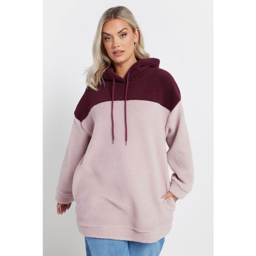 Pull À Capuche Rose & Bordeaux En Polaire Size 48 - Yours - Modalova