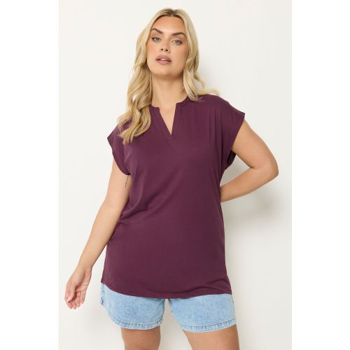 Tshirt Violet À Encolure Fendue Size 66-68 - Yours - Modalova