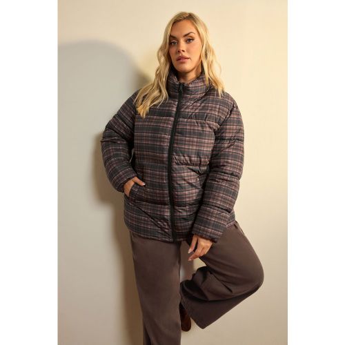 Manteau Rembourré Marron À Carreaux Size 54-56 - Yours - Modalova
