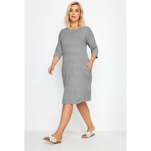 Robe En Jersey Marine À Rayures & Poches , Grande Taille & Courbes - Yours - Modalova