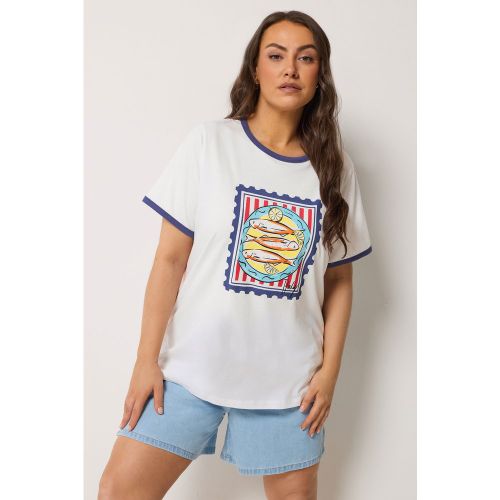 Tshirt À Bordures Contrastantes Avec Imprimé Graphique Sardine Size 44 - Yours - Modalova
