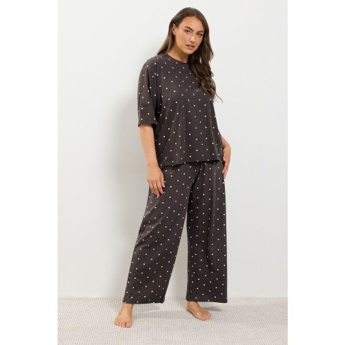 Ensemble Pyjama Marron Chocolat À Pois Size 46-48 - Yours - Modalova