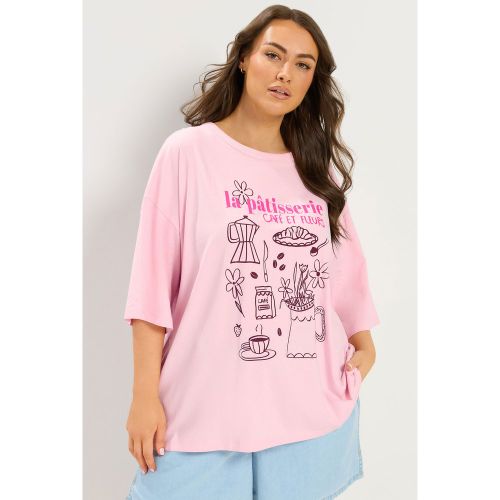 Tshirt Rose À Imprimé Graphique « La Pâtisserie » Size 44 - Yours - Modalova